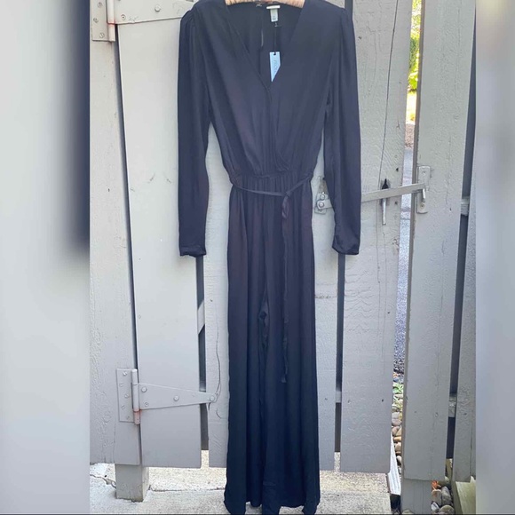 a new day Pants - A New Day Waist Tie Wide Leg Jumpsuit